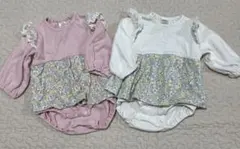 フラワープリントロンパース2点セット　双子