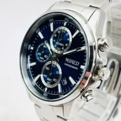 SEIKO WIRED ワイアード クロノグラフ 腕時計 デイト メンズ ブルー