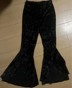 ブラック フレアパンツ Mサイズ ベルベット