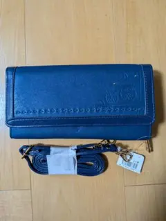 フクロウエンボス ネイビー長財布