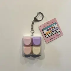 ハート型 ヤミツキ カチカチ キーボード キーホルダー パステル ストレス解消