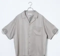 WEGO 半袖シャツ オープンカラー 無地 グレージュ Lサイズ