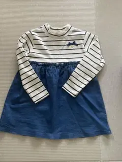 ストライプ長袖ワンピース