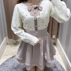 evelyn ハート刺繍ニット