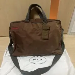 프라다 프라다 보스턴백 브라운 나일론