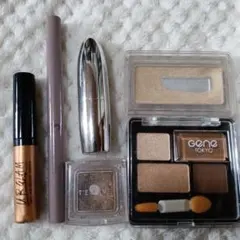 ブラウン&ゴールド系アイシャドウ・アイブロウ・リップ６点セット　イエベさん向け