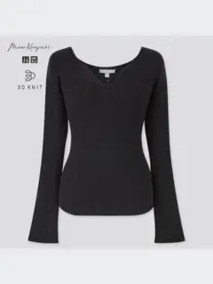 UNIQLO マメクロ　コラボ　3Dリブセーター（長袖）黒　 S