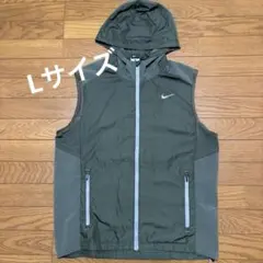 NIKE フード付きナイロンベスト　カーキ　Lサイズ