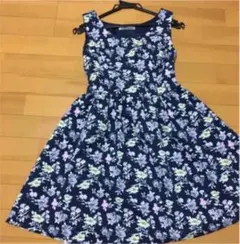 花柄ワンピース  ネイビー