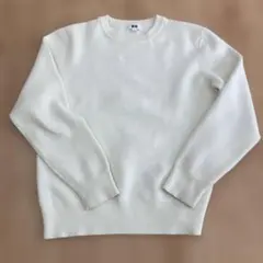 ウォッシャブルミラノリブクルーネックセーター　ホワイト