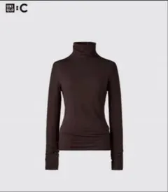 ユニクロヒートテックカシミヤタートルネック茶S