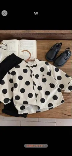 ドットプリント長袖シャツ 4-7歳