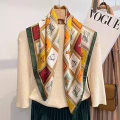 シルク風素材　大判スカーフ70cm×70cm