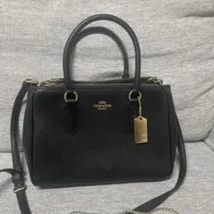 COACH ブラック レザーハンドバッグ