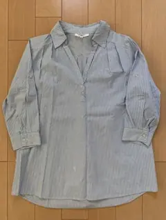 NATURAL BEAUTY BASIC ストライプ 七分袖シャツ