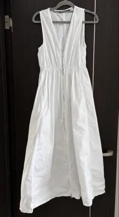 ZARA ホワイト ノースリーブシャツワンピース XS
