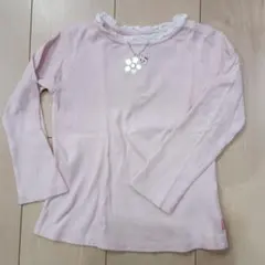 ミキハウス　ピンク 長袖カットソー 花とウサギ　110センチ