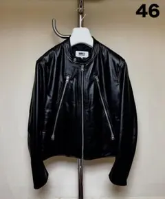 マルジェラ レザー ジップ ブルゾン ライダース ボンバージャケット 46 Maison Margiela メンズ革ジャン、レザージャケット｜コート