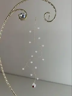 pearl beads mobile パールビーズモビール 赤ビーズ付き