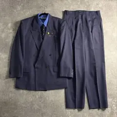 【VINTAGE】セットアップ ダブルスーツ パープル 極上ウール