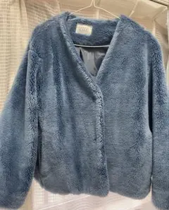 LOWRYS FARM 青色ファーコート Mサイズ　ブルー　青のサムネイル