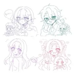 単色簡易 イラストオーダー 夢絵 ポストカード