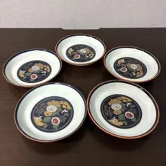 新品未使用 有田焼 仁祥窯 錦友禅 金彩 花柄 金彩 取り皿、小皿、銘々皿 5枚のサムネイル