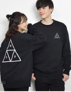 新品HUF トリプルトライアングルクルー Lサイズ　ブラック