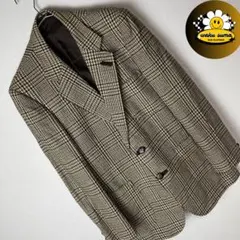DAKS ブラウンチェック 千鳥格子　テーラードジャケット