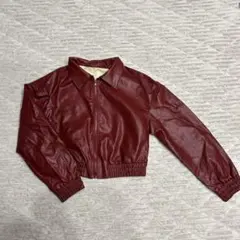 SHEIN フェイクレザージャケット ボルドー Mサイズのサムネイル