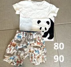 パンダTシャツ 動物柄ショートパンツ セットのサムネイル