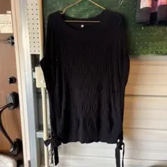 №11黒いニットベスト 3L オーバーサイズ