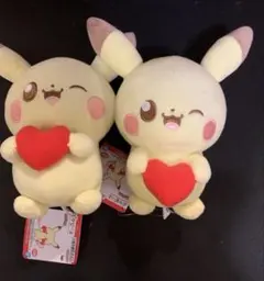 ポケモン ピカチュウ ぬいぐるみ ハート ２つ
