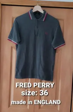 FRED PERRY フレッドペリー ポロシャツ メンズ グレー　size:36