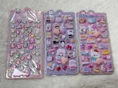 【新品未使用】ぷっくりシール 3枚セット おしりシール　クリスタルシール おばけ