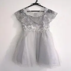 グレー ビーズ装飾 ドレス フォーマル