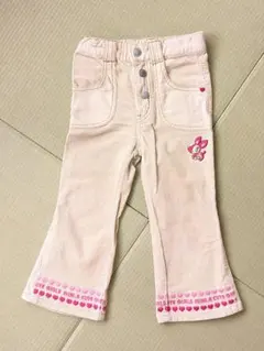 ミニケー アイボリー ハート バンビ コーデュロイ レトロ 長ズボン パンツ