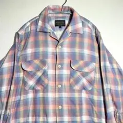 PENDLETONオンブレチェックシャツ美品Lペンドルトン半袖リネン麻LINEN
