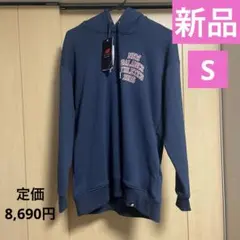 新品　ニューバランス　プルオーバーパーカー　カレッジ風　ネイビー　スウェット　S