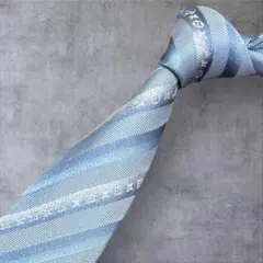 C329/LOUIS VUITTON ネクタイ 青 レジメンタル モノグラム
