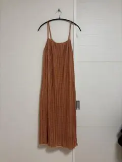 ZARA オレンジチェック キャミワンピース