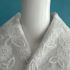 半襟 上品な光沢のある花柄 半衿 ラッセルレース 生地 仕付けしやすい
