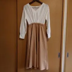 LILLIAN CARAT Vネック長袖ワンピース