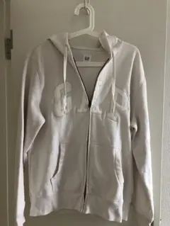 GAP ホワイト ジップアップパーカー M