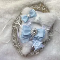 即日発送 ぬい服 10cm ねこ 水色 にじぱぺっと ハンドメイド