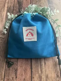 カラフル巾着　ブルー　★ ハンドメイド