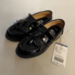 ブラック フリンジ付きローファー　フォーマルシューズ　18センチ