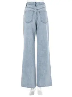 GRL グレイル フリンジヘムセミフレアデニムパンツ