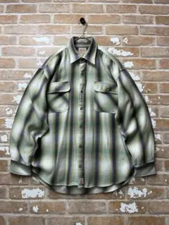 00s ネルシャツ　オンブレ　チェックシャツ　ストライプ　アメカジ　古着