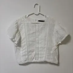 ヘザー Heather ホワイトレースブラウス クロップドシャツ コットンのサムネイル